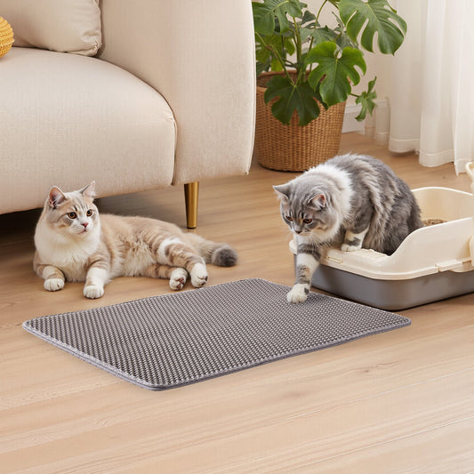 Cat Litter Trapping Mat 30 X 24 In Double Layer Honeycomb Non-Slip & Urine-Proof