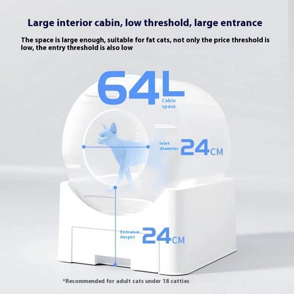 Intelligent Litter Box Fully Enclosed Anti-splash Automatic Cleaning Deodorant